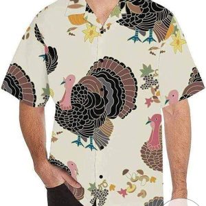 Vintage Turkeys Celebration Hawaiian Shirt Elegance Design Thanksgiving