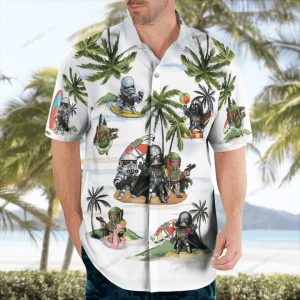 Vivid Star Wars Universe Displayed on a 3D Hawaiian Shirt