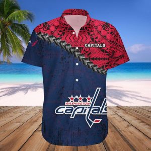 Washington Capitals Hawaii Shirt Grunge Polynesian Tattoo – NHL