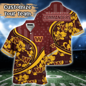Washington Commanders NFL Us Flag Hawaiian Shirt Custom Summer KLA Shirt