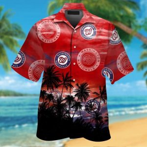 Washington Nationals Exquisite Hawaiian Tropical Short Sleeve Shirt Design
