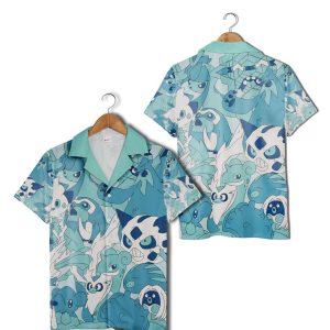 Water Pokemon Blue Hawaiian Shirt  And Short For Men And Women