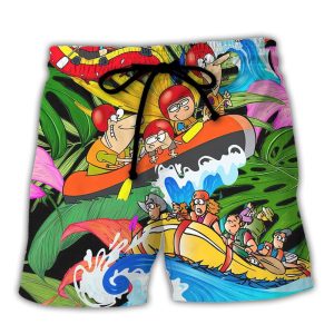 Water Rafting River Rafting Team Funny Lover Tropical Style Trendy KLA Hawaiian Beach Shorts