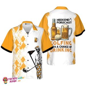 Weekend Forecast Beer And Golf Hawaiian Shirt