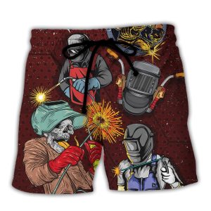 Welding Saved Me From Being A Pornstar Funny Welding Quote Gift Lover Welding Trendy KLA Hawaiian Beach Shorts