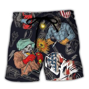 Welding Saved Me From Being A Pornstar Funny Welding Quote Gift Trendy KLA Hawaiian Beach Shorts