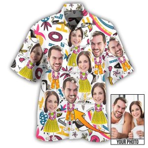 Whimsical KLA: Funny Style Custom Photo Hawaiian Shirt