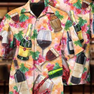 Wine Drinking Wine Colorful Style, Funny Trendy Hawaiian Shirt, Trendy Hawaiian Shirt Women Man, Hawaii Shirt Party Summer, Hawaiian Set Gift, Gift Party.