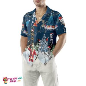 X-Ray Christmas Dancing Skeletons Hawaiian Shirt, Funny Christmas Shirt, Gift For Christmas