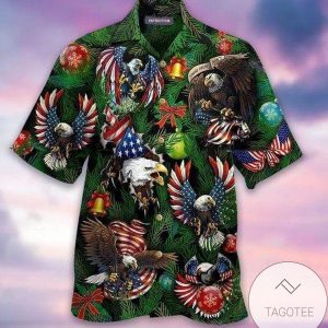 Xmas Celebration Eagles Displaying Patriotism Hawaiian Shirt