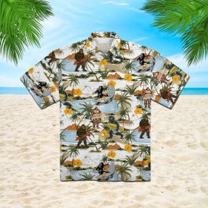 Yellow Hibicus Bigfoot Trendy Hawaiian Shirt