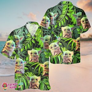 Yoda Themed Green Unisex KLA Hawaiian Shirt Tropical Bachelor Party